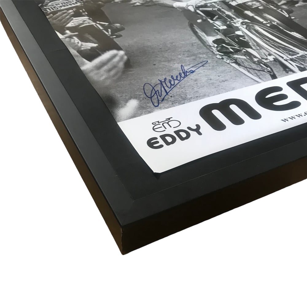 Original NOS Eddy Merckx Poster ðŸ‡§ðŸ‡ª 1969 Tour de France yellow jersey - Signed by the rider