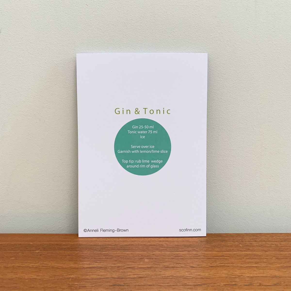 Cocktail Recipe Cards: Aperol Spritz, Negroni, Gin & Tonic