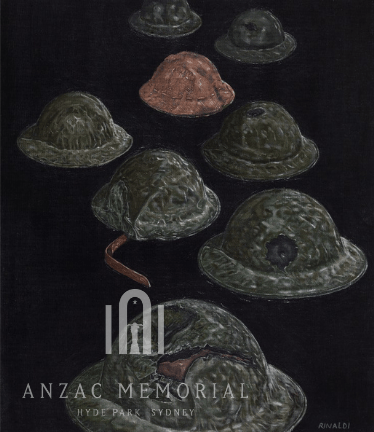 Print | Helmets of the Fallen by Cory Rinaldi | A3 | Anzac Memorial Shop