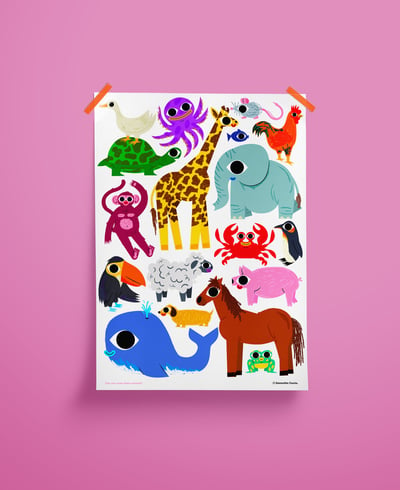 Image of A2 Animals Poster