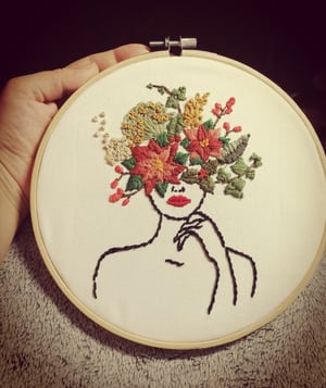 Embroidered lady hoop 