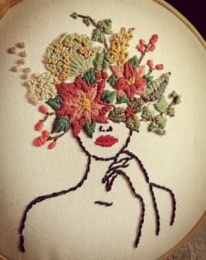 Embroidered lady hoop 