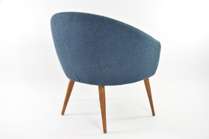 Image of Fauteuil  Coquille bouclette bleue