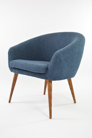 Image of Fauteuil  Coquille bouclette bleue