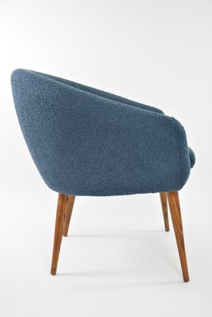 Image of Fauteuil  Coquille bouclette bleue