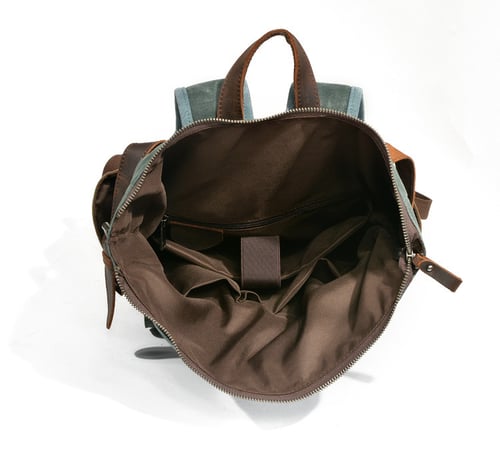 Image of Handmade Canvas Leather Backpack Rucksack Travel Backpack MC9120