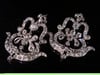 LATE GEORGIAN LARGE 18CT SILVER NATURAL OLD CUT DIAMOND DROP EARRINGS