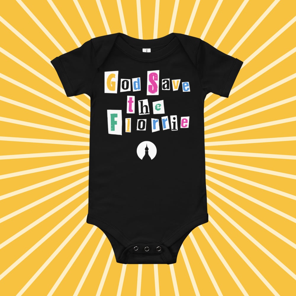 God Save The Florrie Baby Grow (Black)