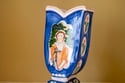 A Woman with her Whippet - Romantic Vase with Pink Lustre