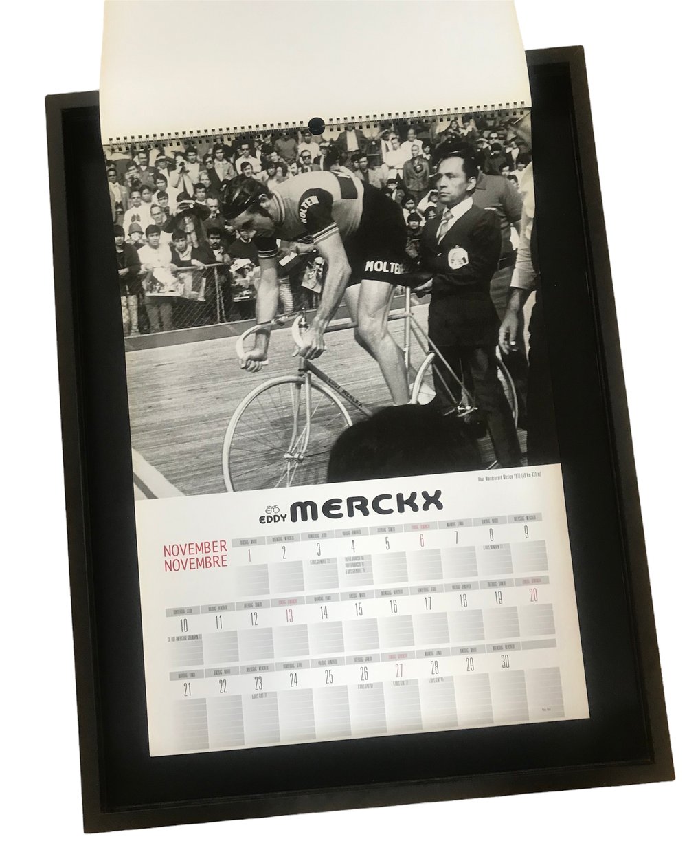  25th Anniversary Eddy Merckx calendar from 1980 beginnings in frame building.