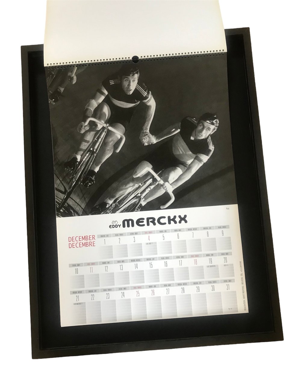  25th Anniversary Eddy Merckx calendar from 1980 beginnings in frame building.