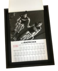 Image 5 of  25th Anniversary Eddy Merckx calendar from 1980 beginnings in frame building.