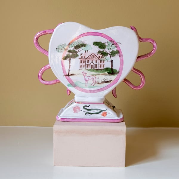 Image of Pink Lustre Tulips - Romantic Vase