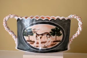 Image of Whippets on the Meadow - Romantic Vase