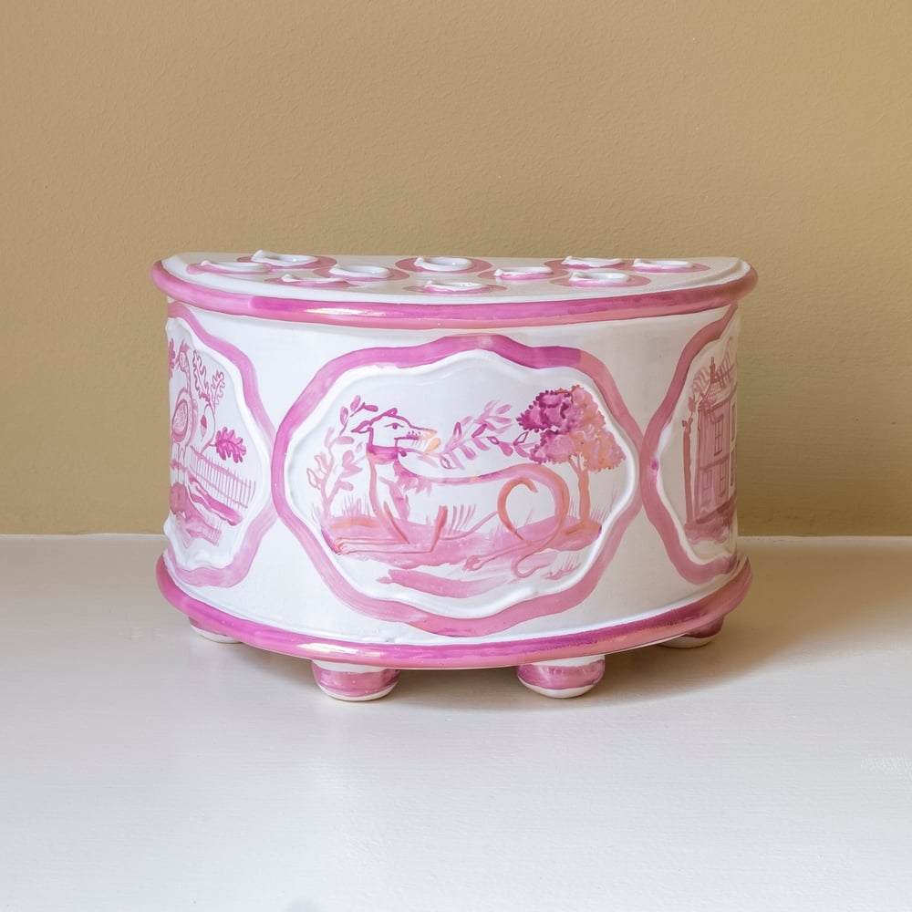 Image of Pink Lustre - Romantic Demi-lune Vase II