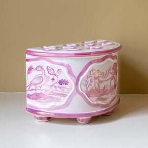 Image of Pink Lustre - Romantic Demi-lune Vase II