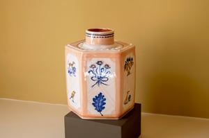 Image of Cobalt Motif Caddy - Romantic Vase
