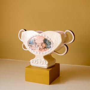 Image of Peach Paintings - Romantic Vase