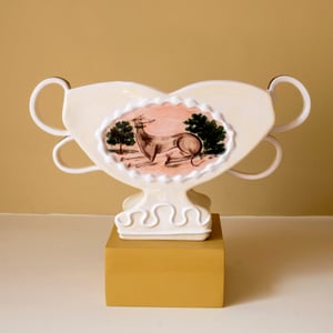 Image of Peach Paintings - Romantic Vase