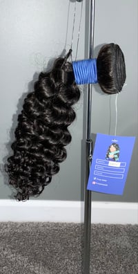 Image 3 of 100% Human Hair  Deep Wave 12A Virgin Brazilian  (Blue Band Hair)