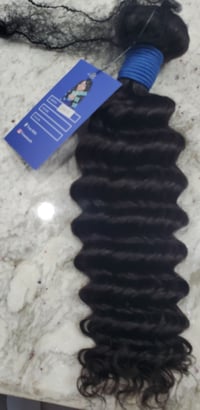 Image 2 of 100% Human Hair  Deep Wave 12A Virgin Brazilian  (Blue Band Hair)