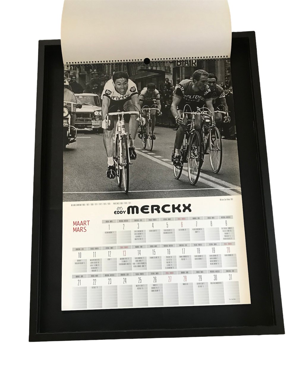  25th Anniversary Eddy Merckx calendar from 1980 beginnings in frame building.