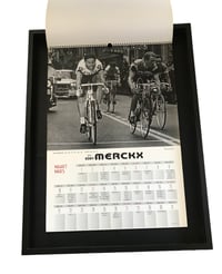 Image 1 of  25th Anniversary Eddy Merckx calendar from 1980 beginnings in frame building.
