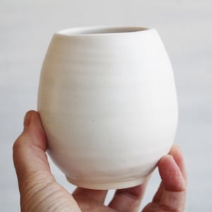 Image of Modern Matte White Vase, Small Handcrafted Pottery Vase, Made in USA