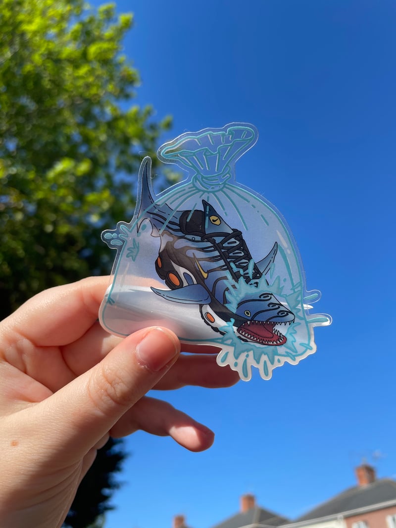 Transparent Nike TN shark sticker createdbycait