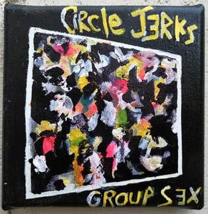 Image of Sean Worrall - Circle Jerks - Electric Painting No.4  (2022) Acrylic on canvas, 15x15cm