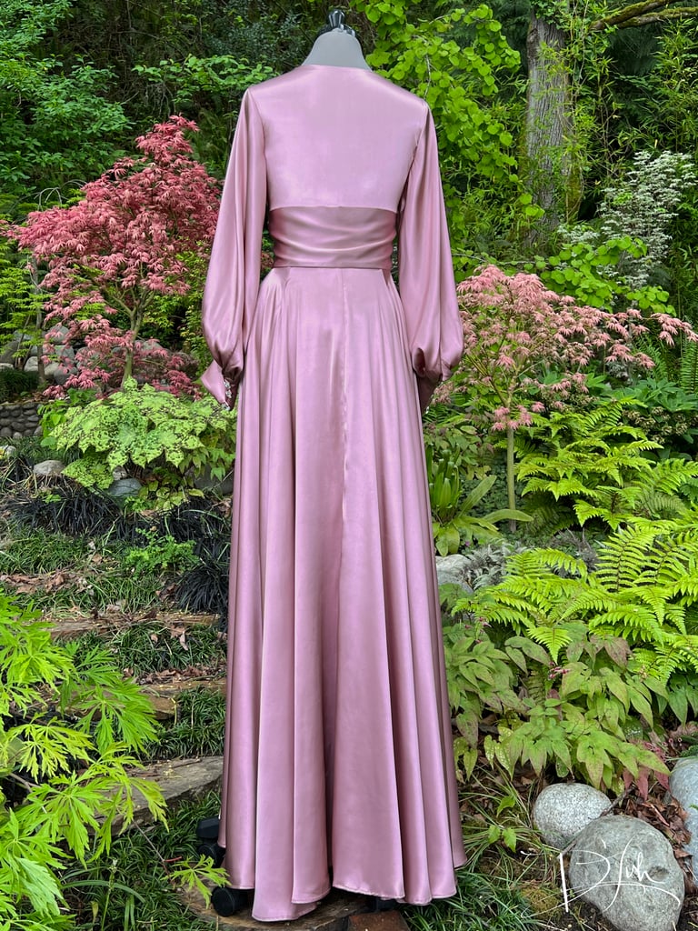 "Coquette" Beverly Dressing Gown w/ Crystal Button Cuffs PRE-ORDER FOR JULY Image 4