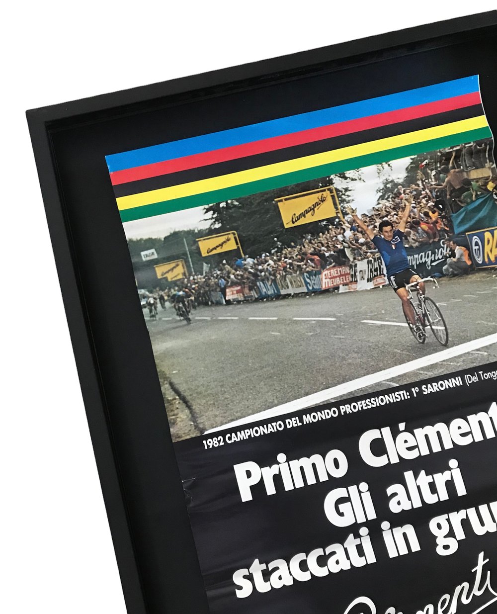 Vintage poster NOS 1982 World Champion Giuseppe Saronni - Clément cycle’s advertising 