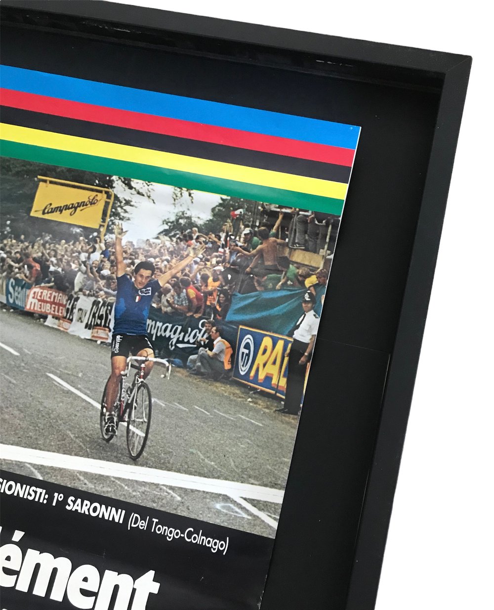 Vintage poster NOS 1982 World Champion Giuseppe Saronni - Clément cycle’s advertising 