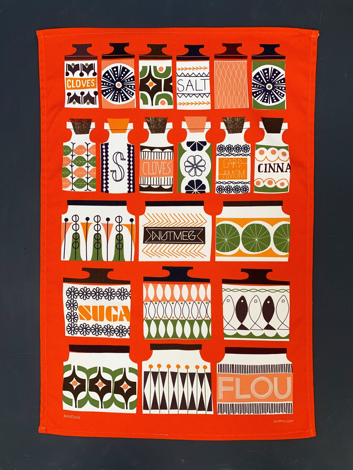 Spice Jars Cotton Teatowels