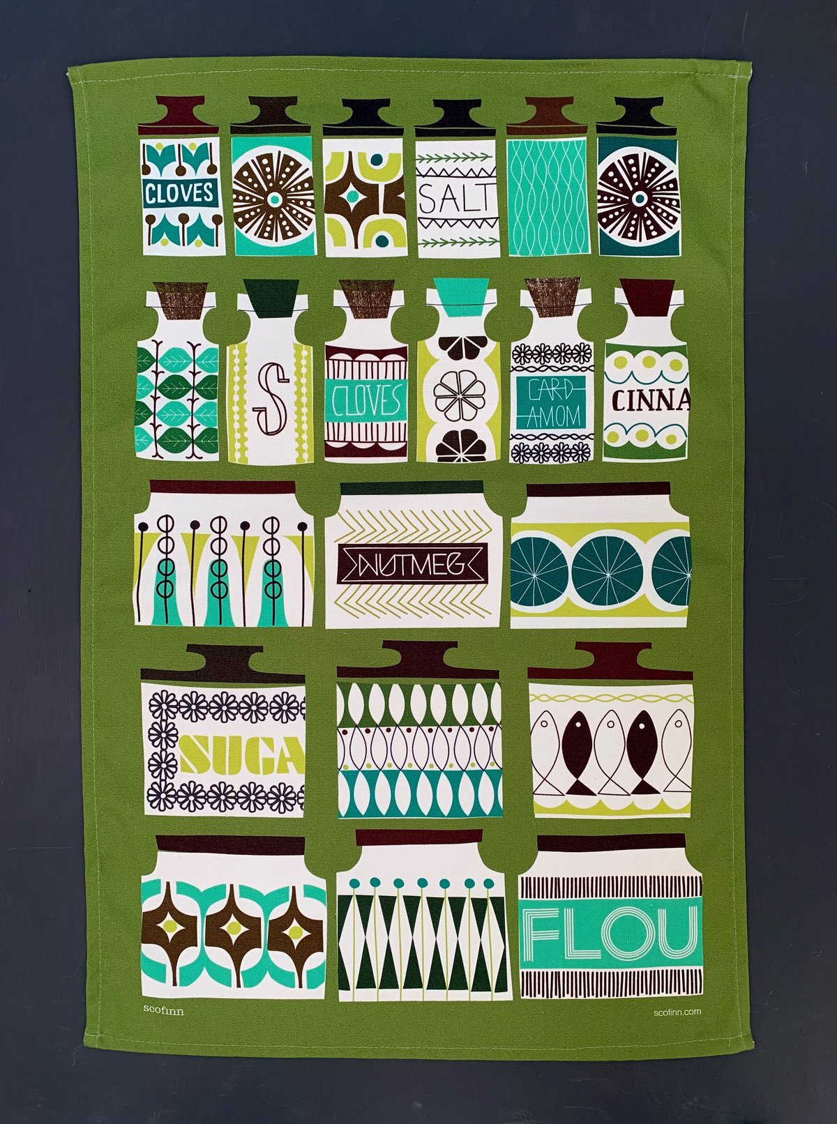 Spice Jars Cotton Teatowels