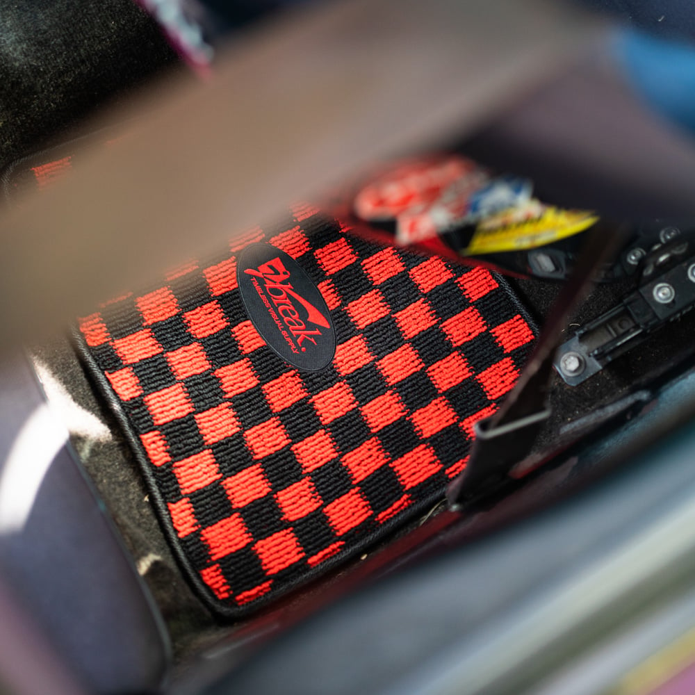 Car Floor Mat - Checkered Red-Black