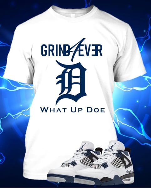 Image of Grind4Ever Detroit Tee - White & Blue 