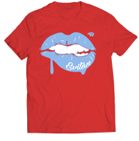 Image 1 of Blue Lippy on red