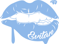 Image 2 of Blue Lippy on red