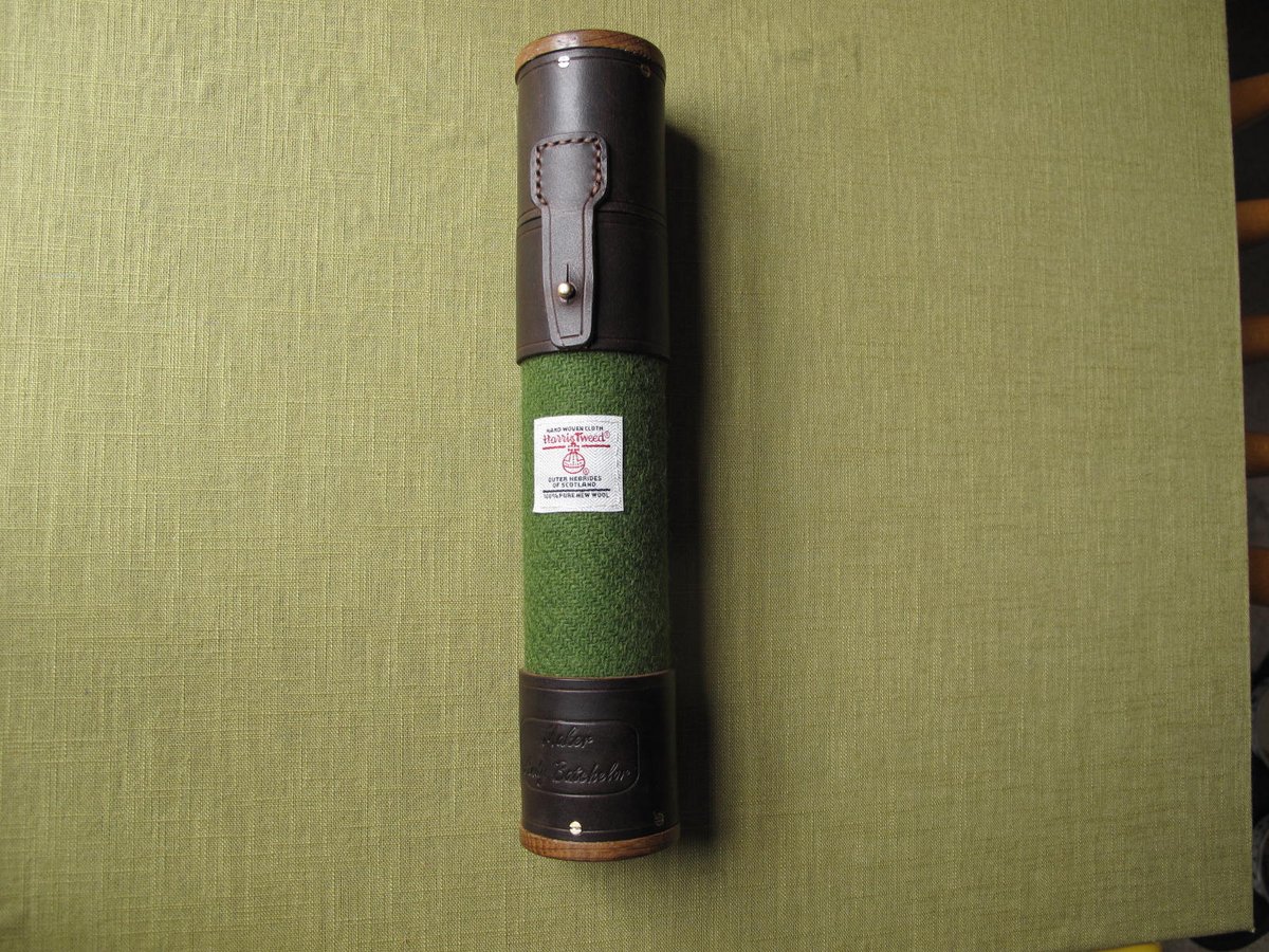 Image of Dark Brown Leather & Harris Tweed float tube