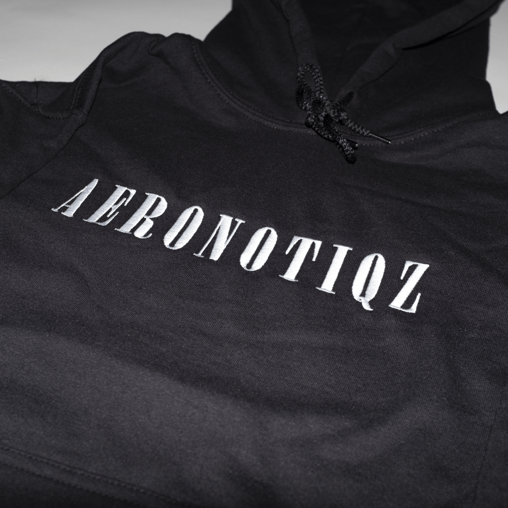 Black Aeronotiqz Embroidered Hoodie