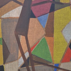 Image of 1971 Swedish abstract oil painting HANS WALTER SUNDBERG