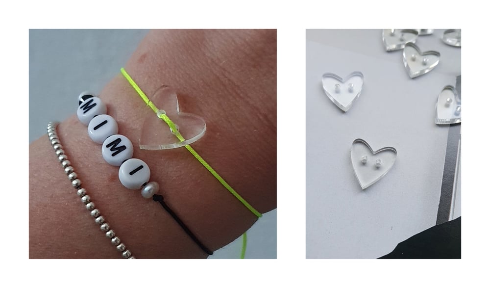 zapestnica SRCE - PROZORNA - poletna izdaja// bracelet HEART - CLEAR - summer edition