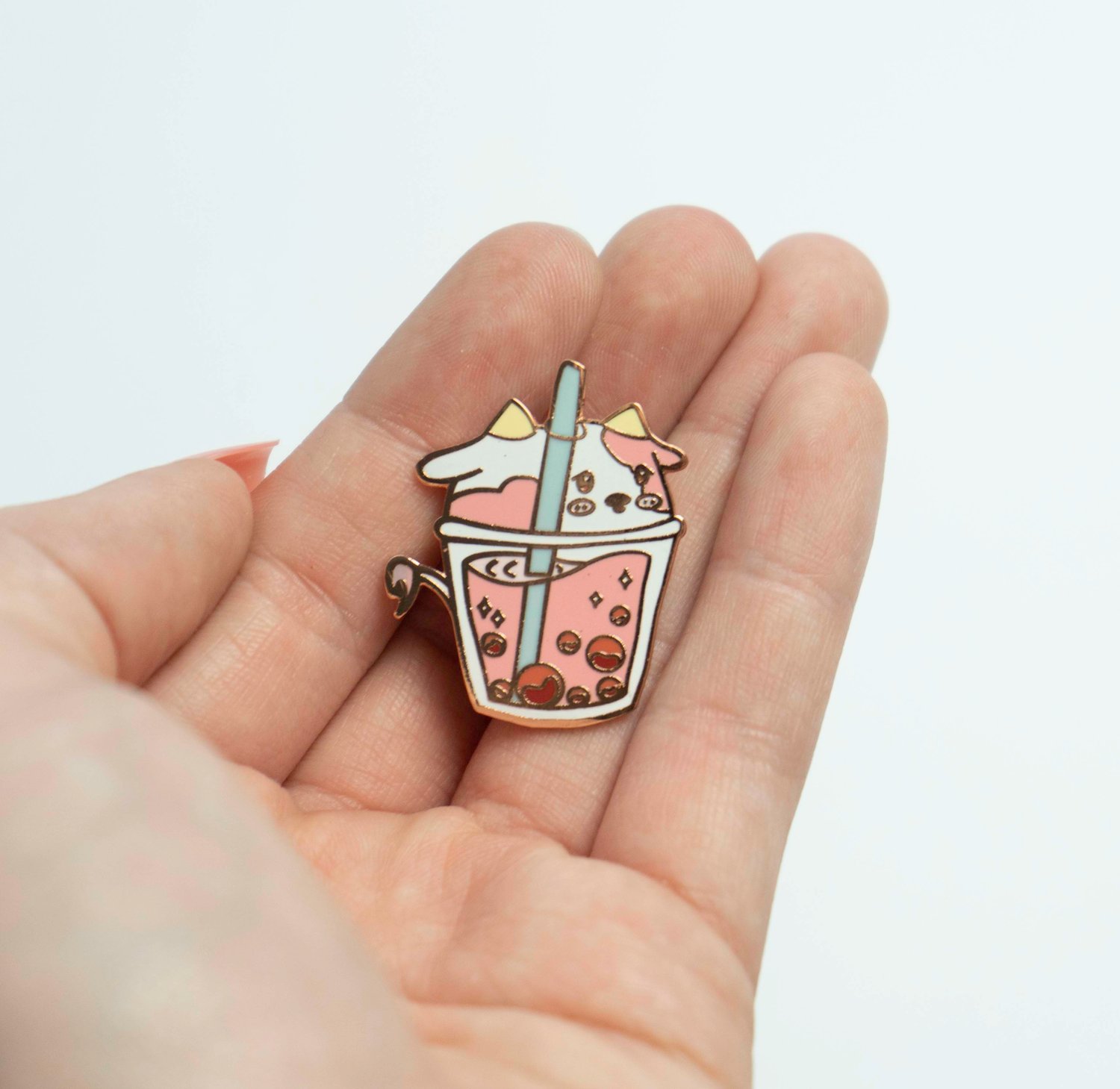 Image of Boba Cow Enamel Pin