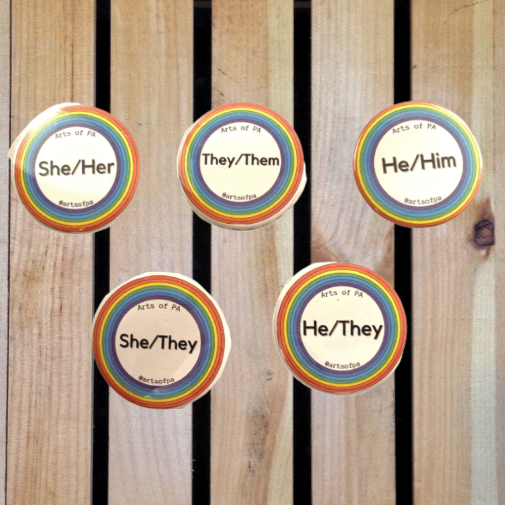 Image of Rainbow Circle Pronoun Buttons