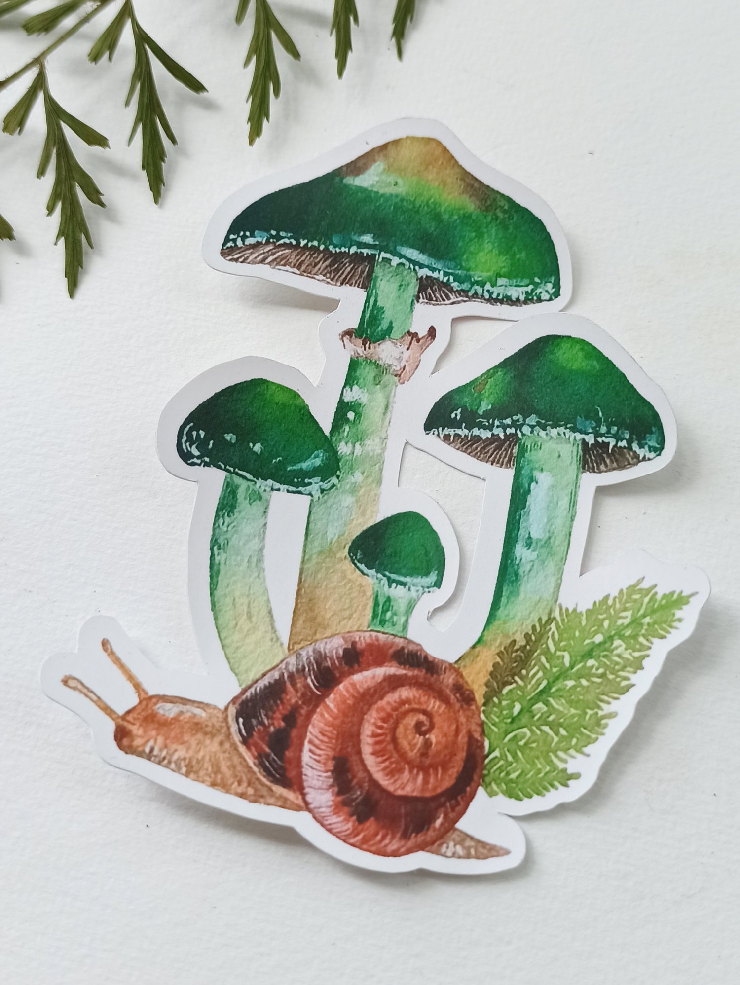Image of Mushroom and Snail Sticker