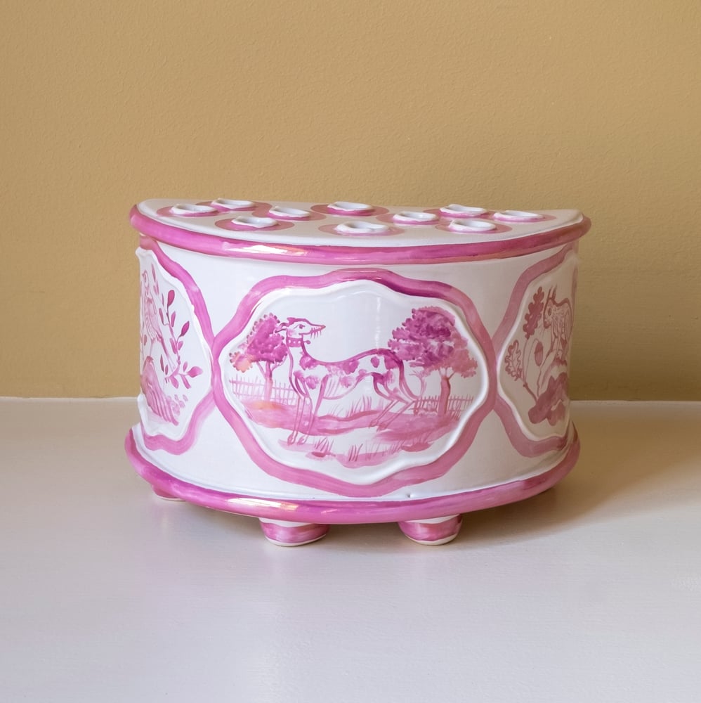 Image of Pink Lustre - Romantic Demi-lune Vase 