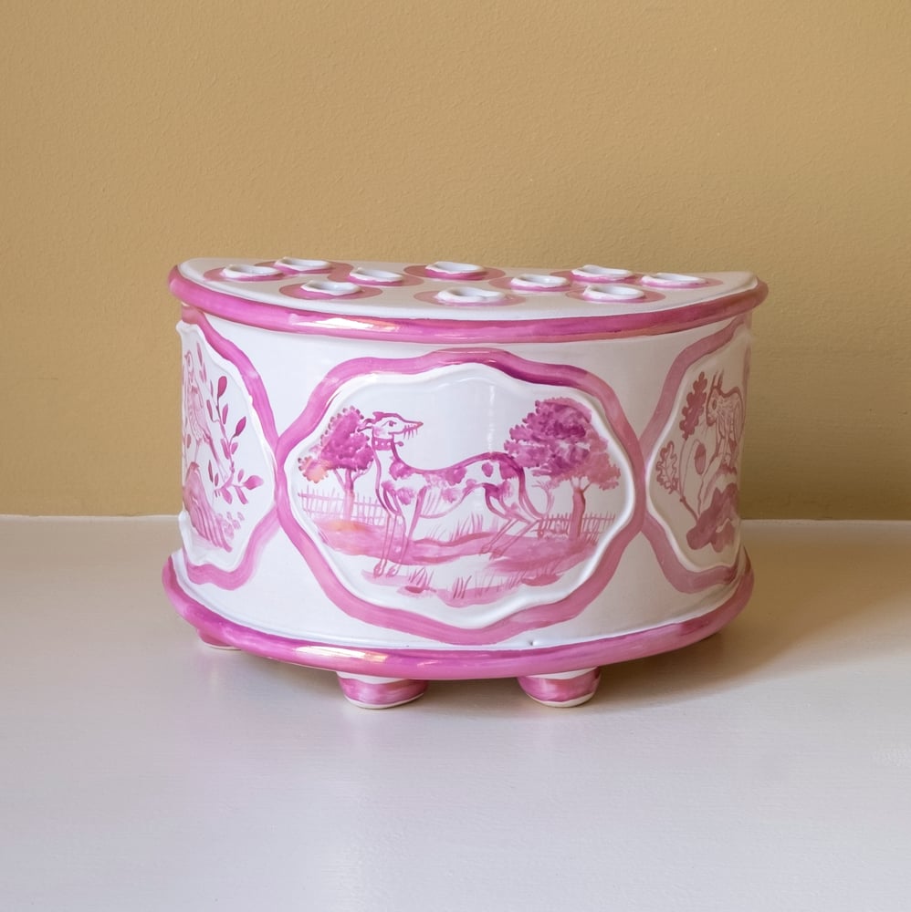 Image of Pink Lustre - Romantic Demi-lune Vase