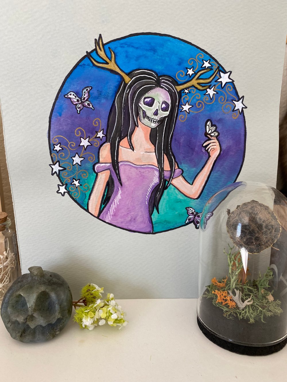 Image of Nature Girl Original Watercolor Painting