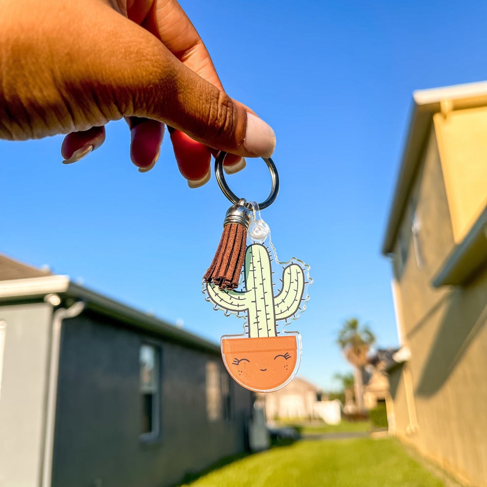Image of Cactus Tassel Keychain